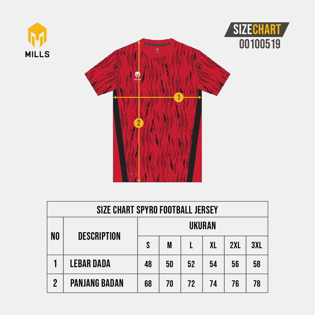 MILLS Baju Olahraga Jersey Sepakbola Football Futsal Soccer Jersey Spyro 00100519