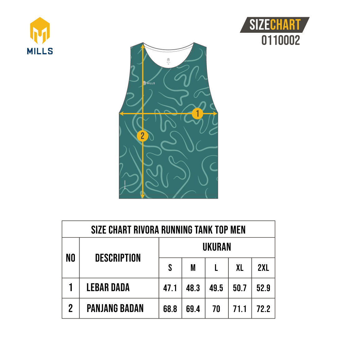 MILLS BAJU OLAHRAGA RUNNING RIVORA RUNNING TANK TOP MEN 01100021