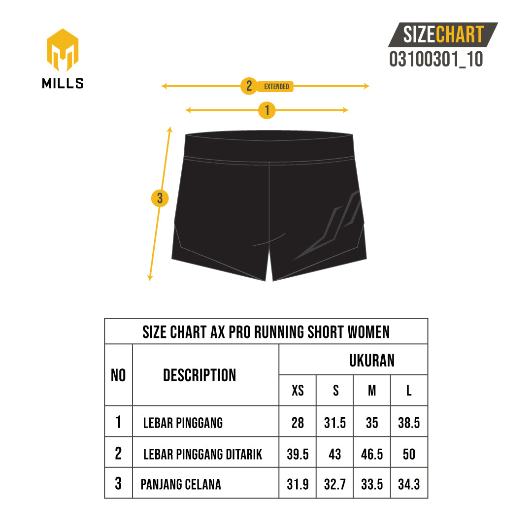 MILLS CELANA RUNNING AX PRO RUNNING SHORT WOMEN BLACK 03100301