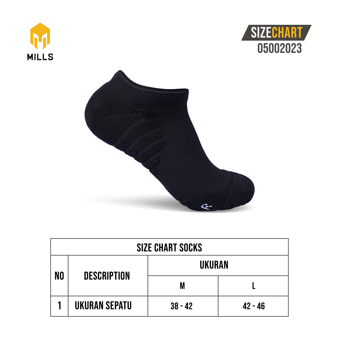 MILLS Kaos Kaki Olahraga Sport Knight No Show Socks 05002023