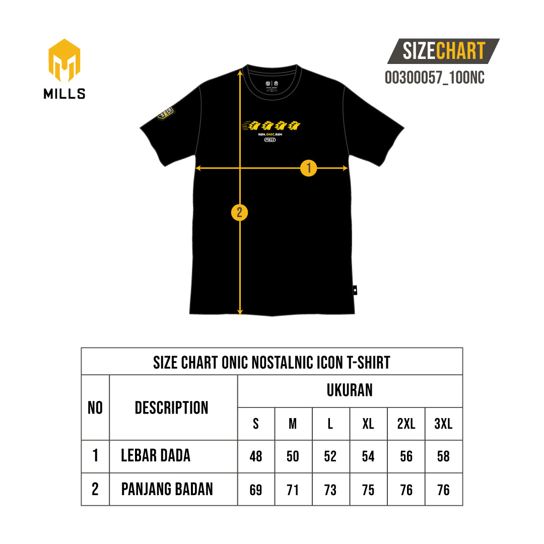 MILLS ONIC NOSTALNIC ICON T-SHIRT BLACK 00300057 10ONC