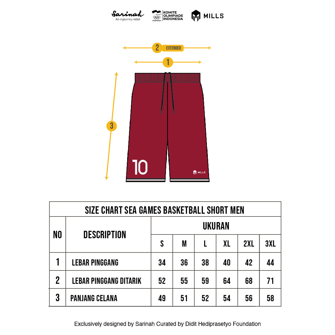 MILLS SEA GAMES BASKETBALL SHORT MEN RED 03100373 30SGM