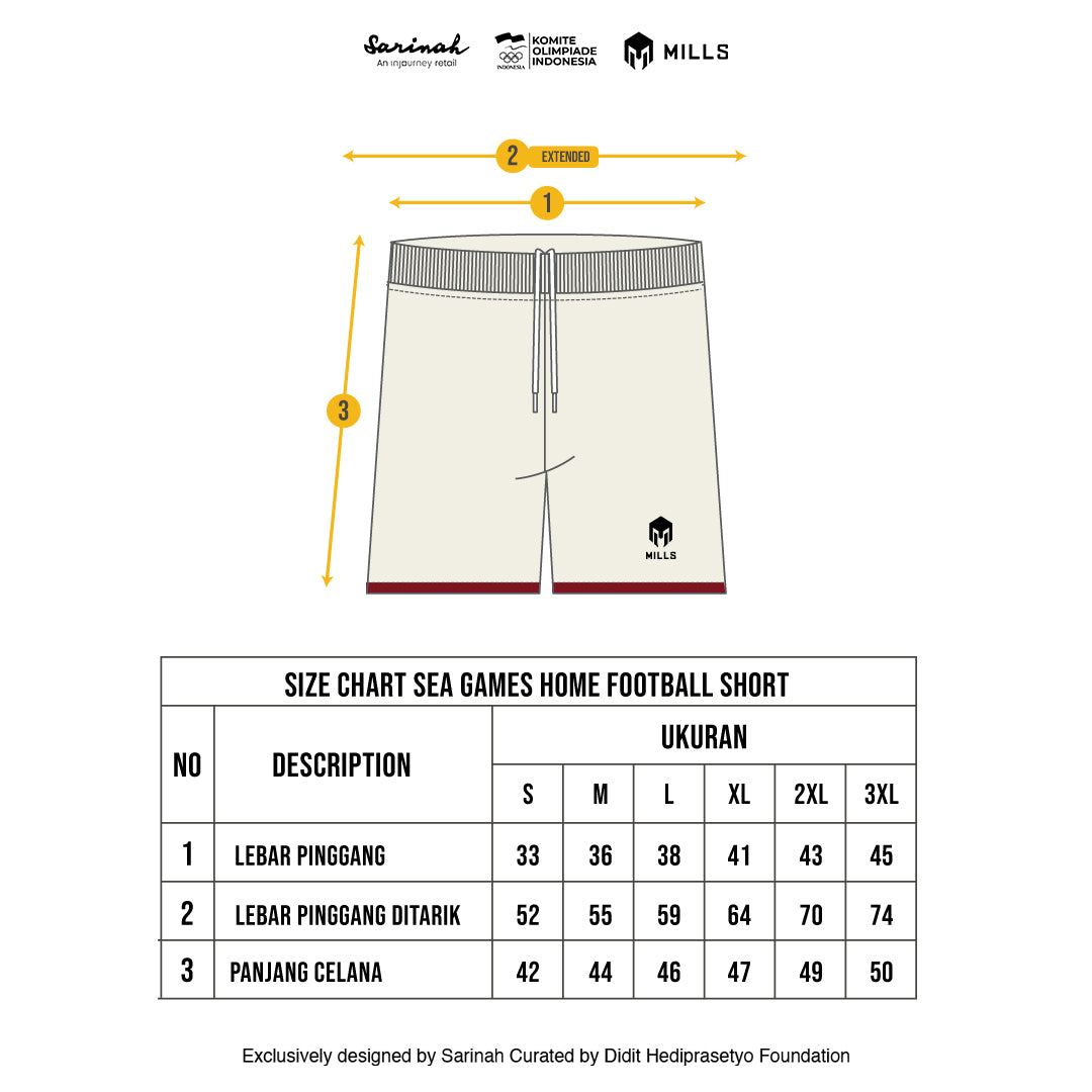 MILLS SEA GAMES HOME FOOTBALL SHORT PI BEIGE/RED 03100375 67SGM
