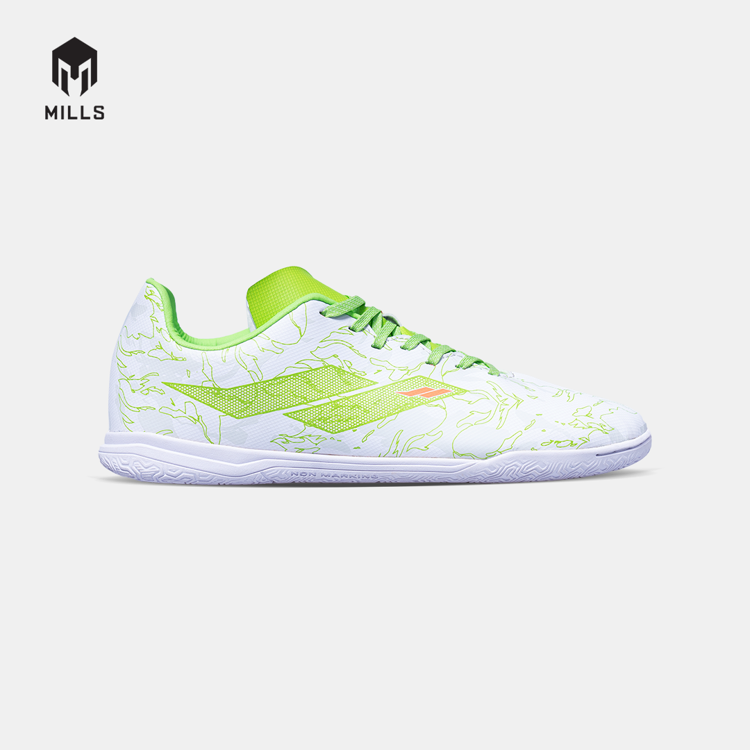 MILLS SEPATU FUTSAL FLAME 2.0 IN JR WHITE/LIME GREEN 9803503