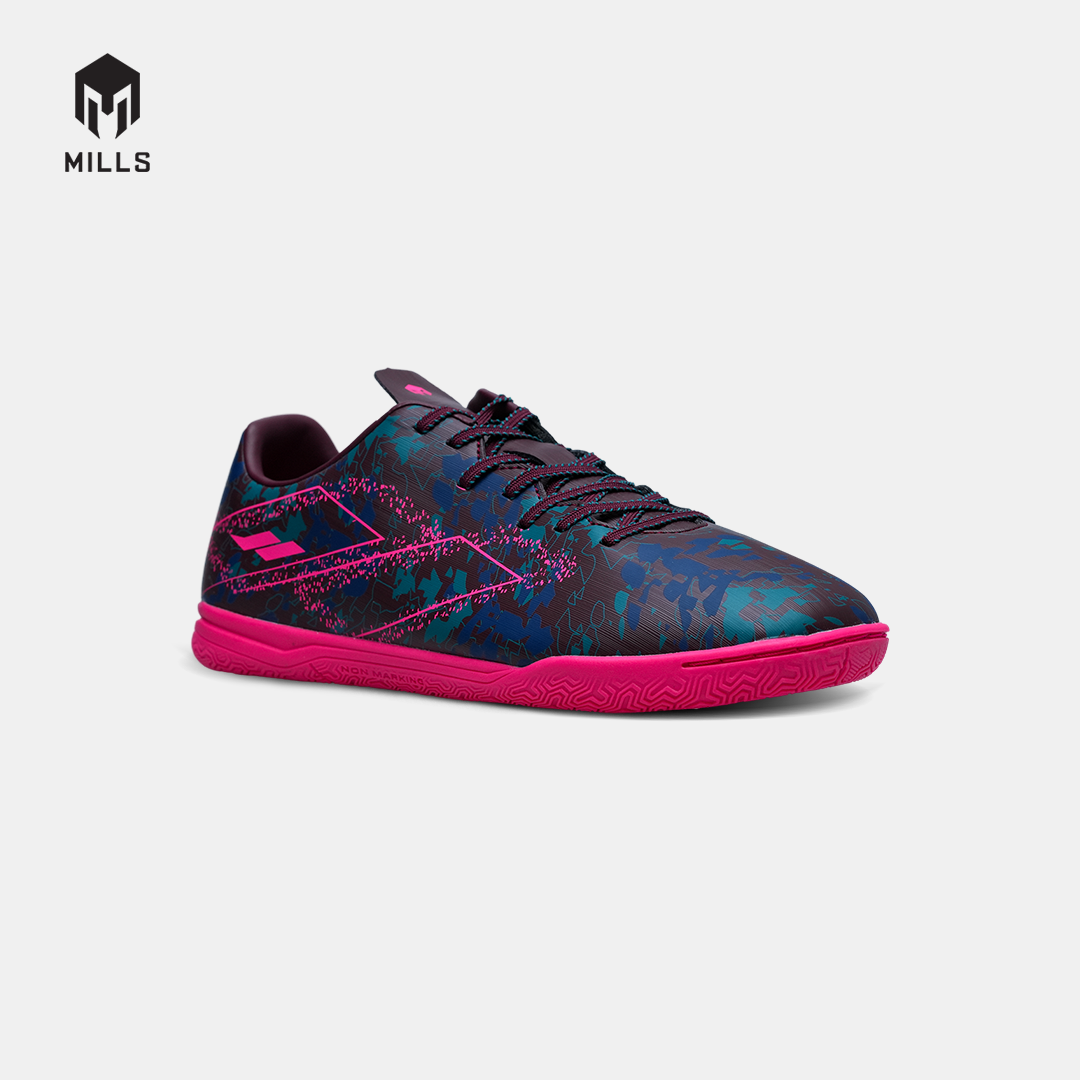 MILLS SEPATU FUTSAL RIYU IN MAROON/MAGENTA/GREEN 9404408