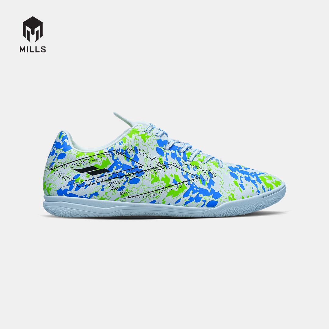 MILLS SEPATU FUTSAL RIYU IN WHITE/BLUE/NEON GREEN 9404407