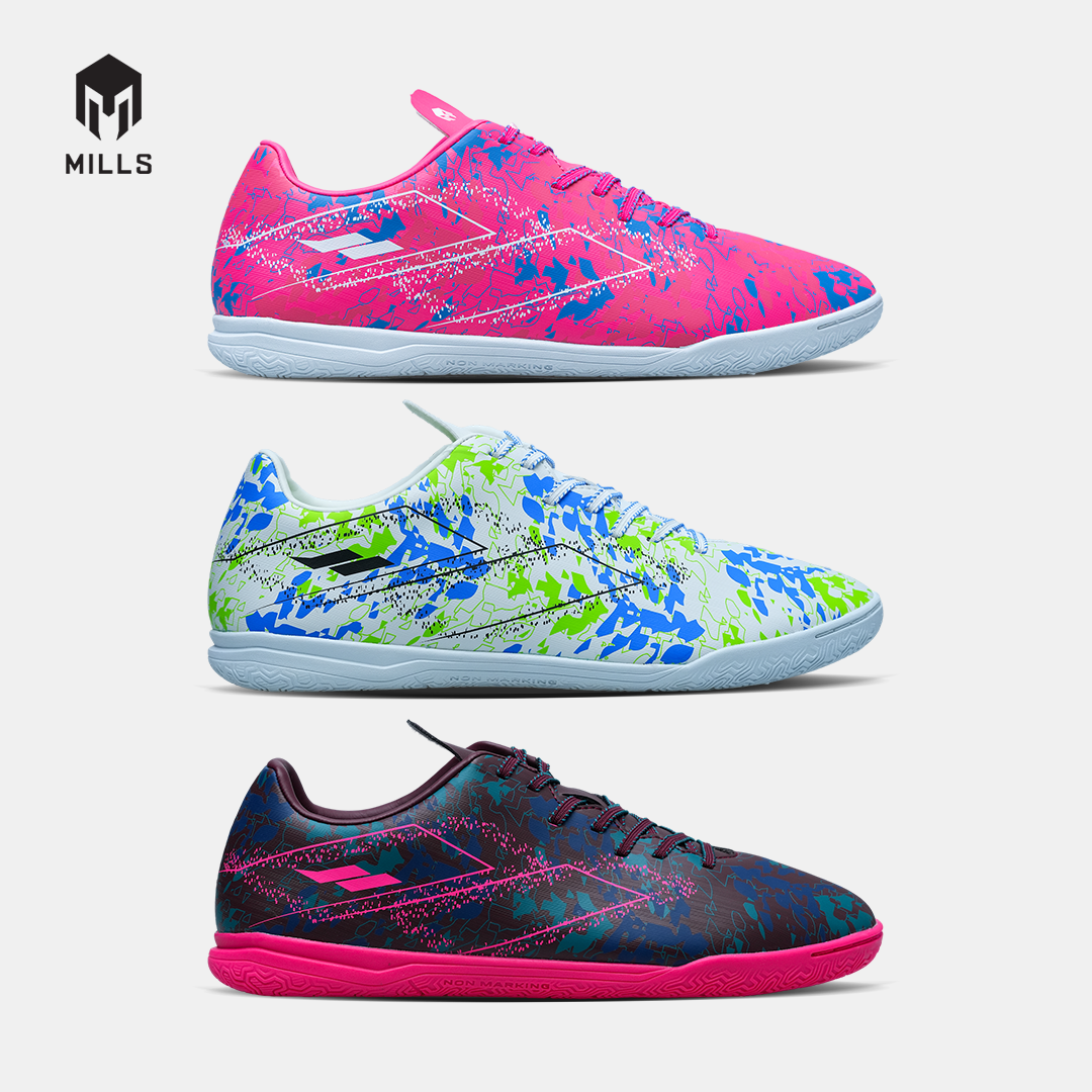 MILLS SEPATU FUTSAL RIYU IN WHITE/BLUE/NEON GREEN 9404407