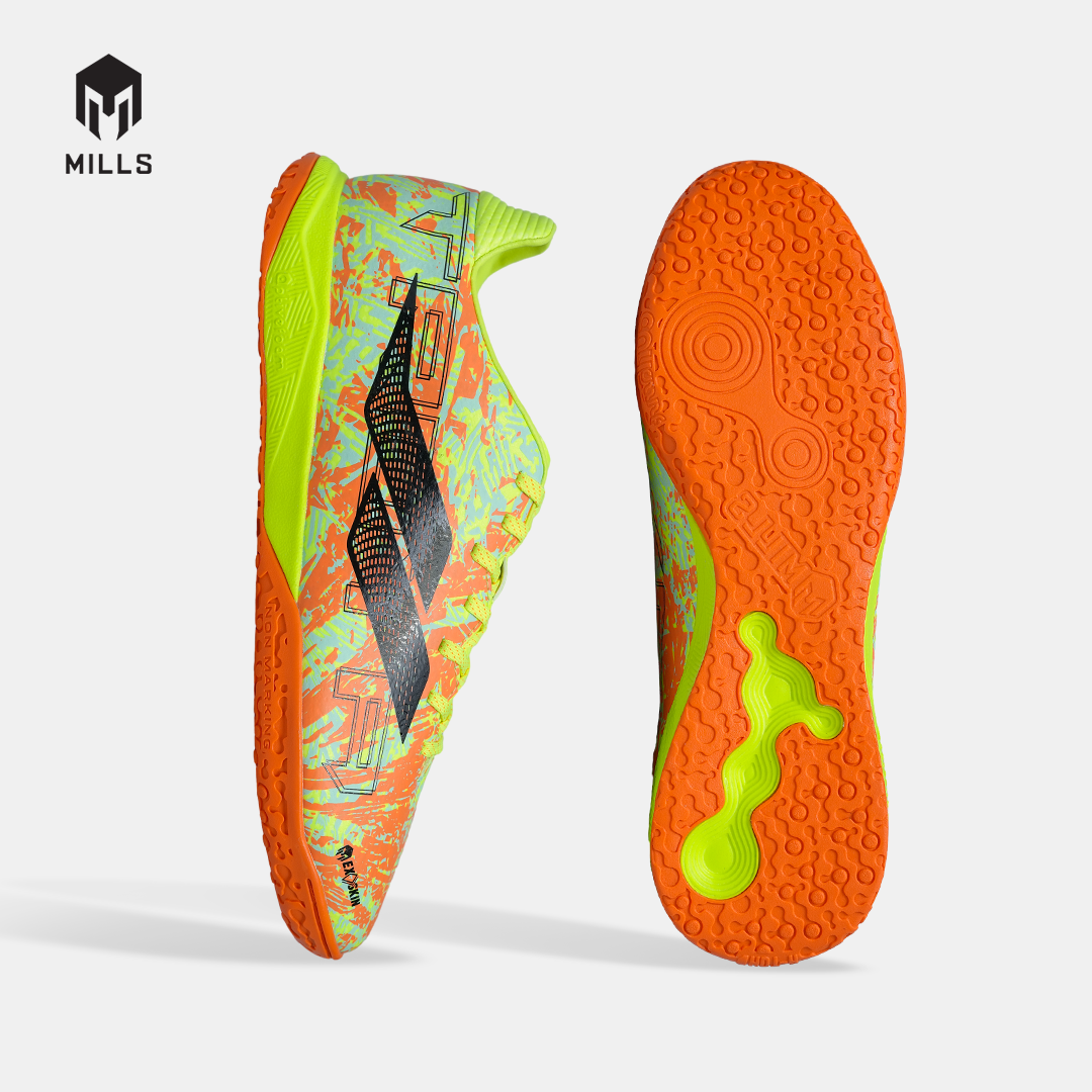 MILLS SEPATU FUTSAL TROYA 3.0 IN FRESH.ORANGE/LASER.LIME/BLACK 9408704