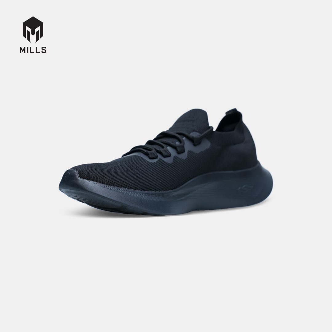 MILLS SEPATU LARI RUNNING SHOES CRUZ TRIPLE BLACK 9105803
