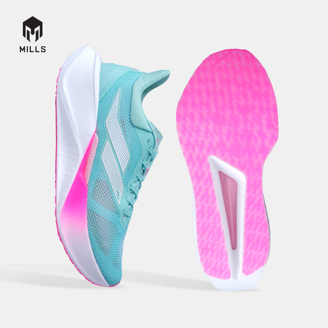 MILLS SEPATU LARI WANITA WOMEN RUNNING SHOES DYNAPLATE RUSH M2 FL MISTY.TEAL/WHITE/HOT.PINK 9106704