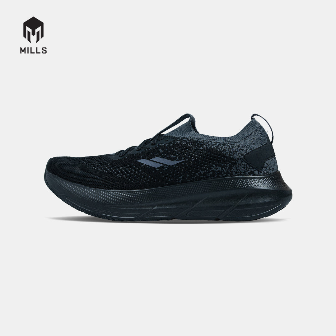 MILLS SEPATU LARI RUNNING SHOES ENERMAX NANOKNIT M2 BLACK/DK.GREY 9108109
