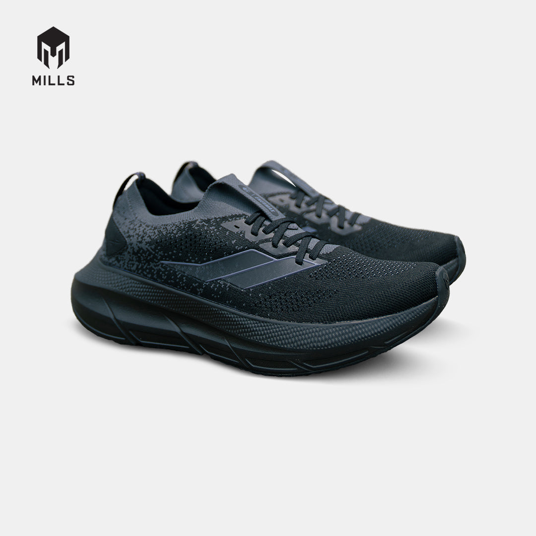 MILLS SEPATU LARI RUNNING SHOES ENERMAX NANOKNIT M2 BLACK/DK.GREY 9108109