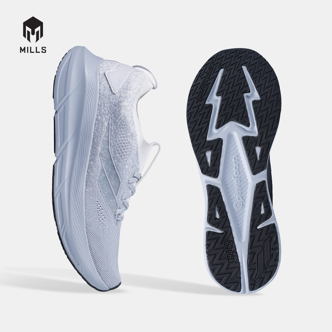 MILLS SEPATU LARI RUNNING SHOES ENERMAX NANOKNIT M2 WHITE / GREY 9108105