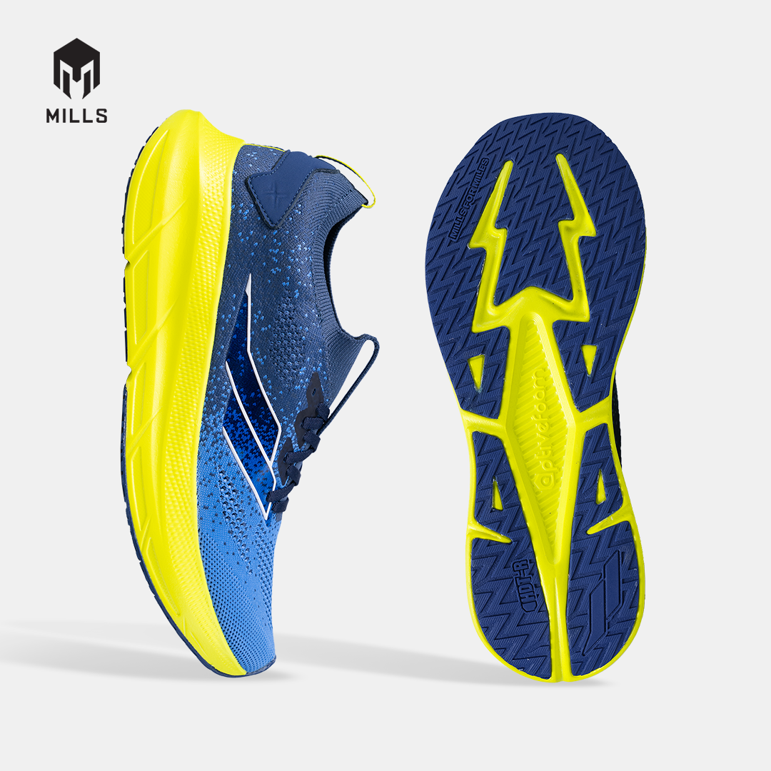 MILLS SEPATU LARI RUNNING SHOES ENERMAX NANOKNIT M2 NAVY/FLASH.YELLOW/WHITE 9108108