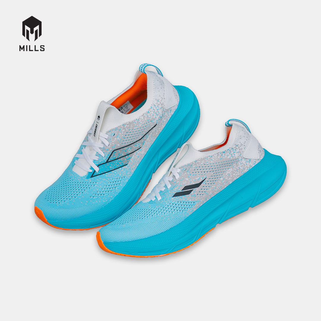 MILLS SEPATU LARI RUNNING SHOES ENERMAX NANOKNIT M2 WHITE/JAVA.CYAN/BLACK 9108107