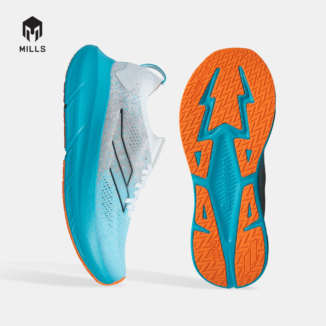 MILLS SEPATU LARI RUNNING SHOES ENERMAX NANOKNIT M2 WHITE/JAVA.CYAN/BLACK 9108107