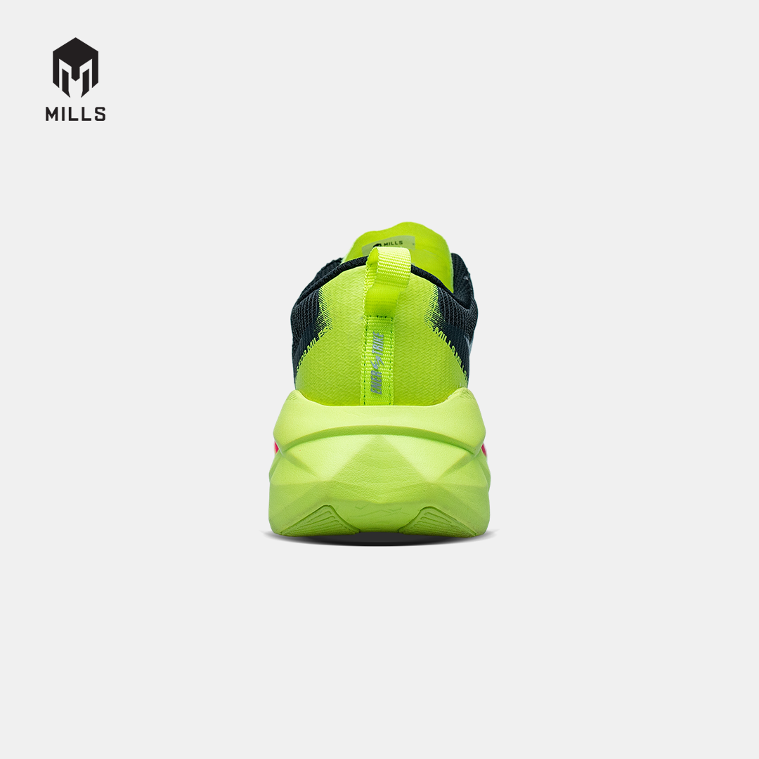 MILLS SEPATU LARI RUNNING SHOES ENERSTRIKE BLITZ M2 BLACK/NEON GREEN/MAGENTA 9107103
