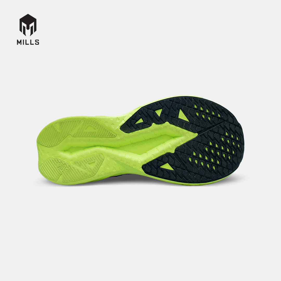 MILLS SEPATU LARI RUNNING SHOES ENERSTRIKE BLITZ M2 BLACK/NEON GREEN/MAGENTA 9107103