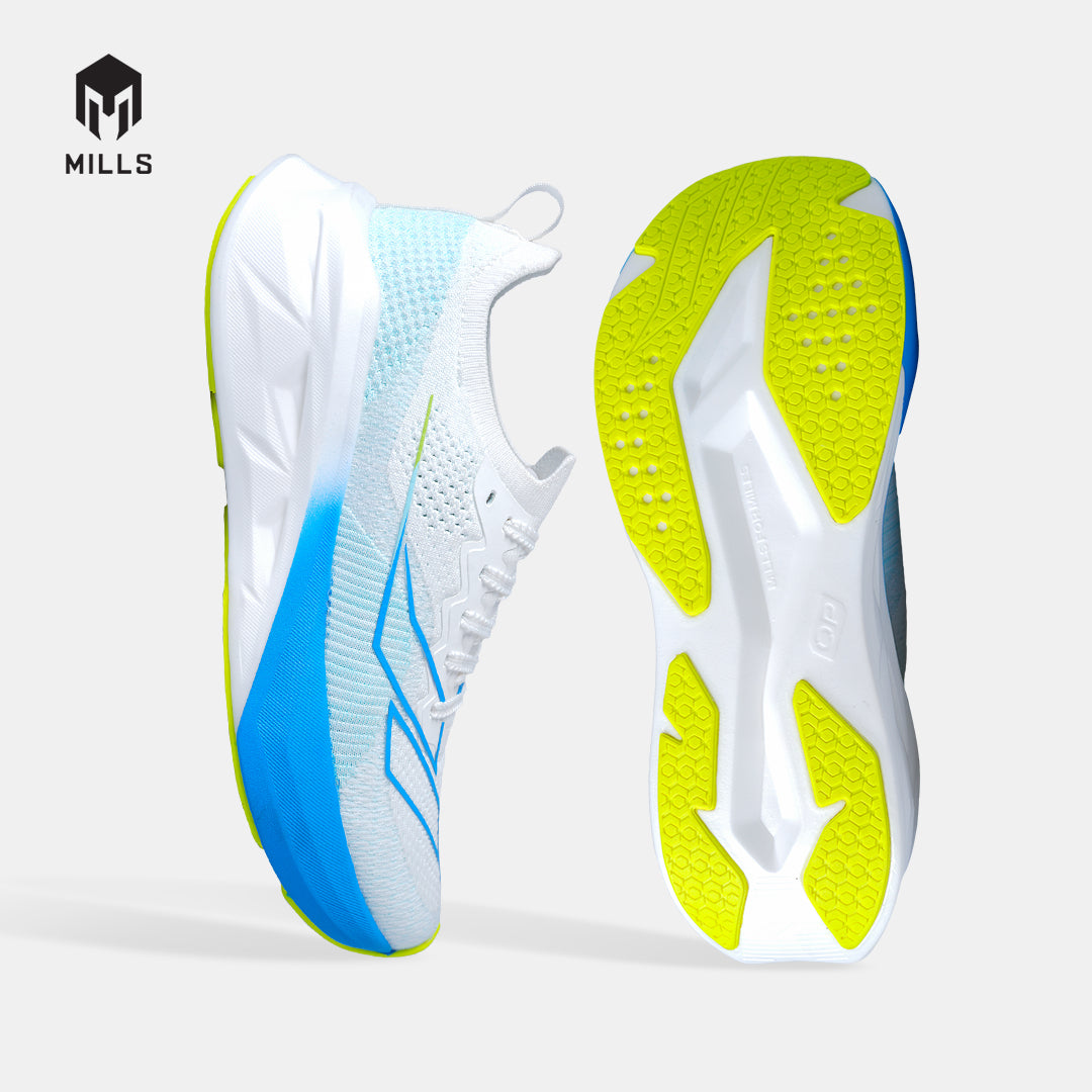 MILLS SEPATU LARI RUNNING SHOES ENERSTRIKE FLY M2 WHITE/CYBER.BLUE/LASER.LIME 9105211