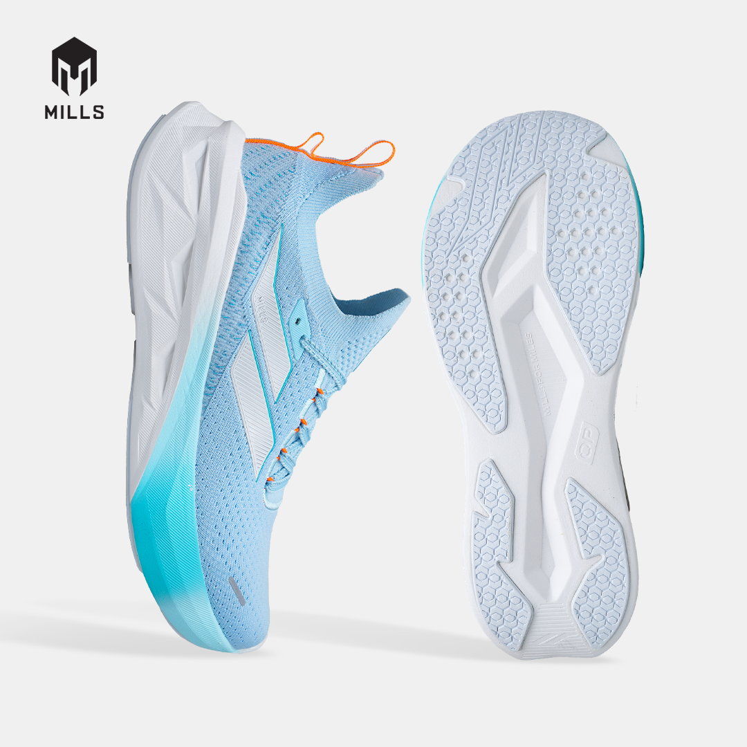 MILLS SEPATU LARI RUNNING SHOES ENERSTRIKE FLY M3 AQUA.BLUE/WHITE/FRESH.ORANGE 9108902