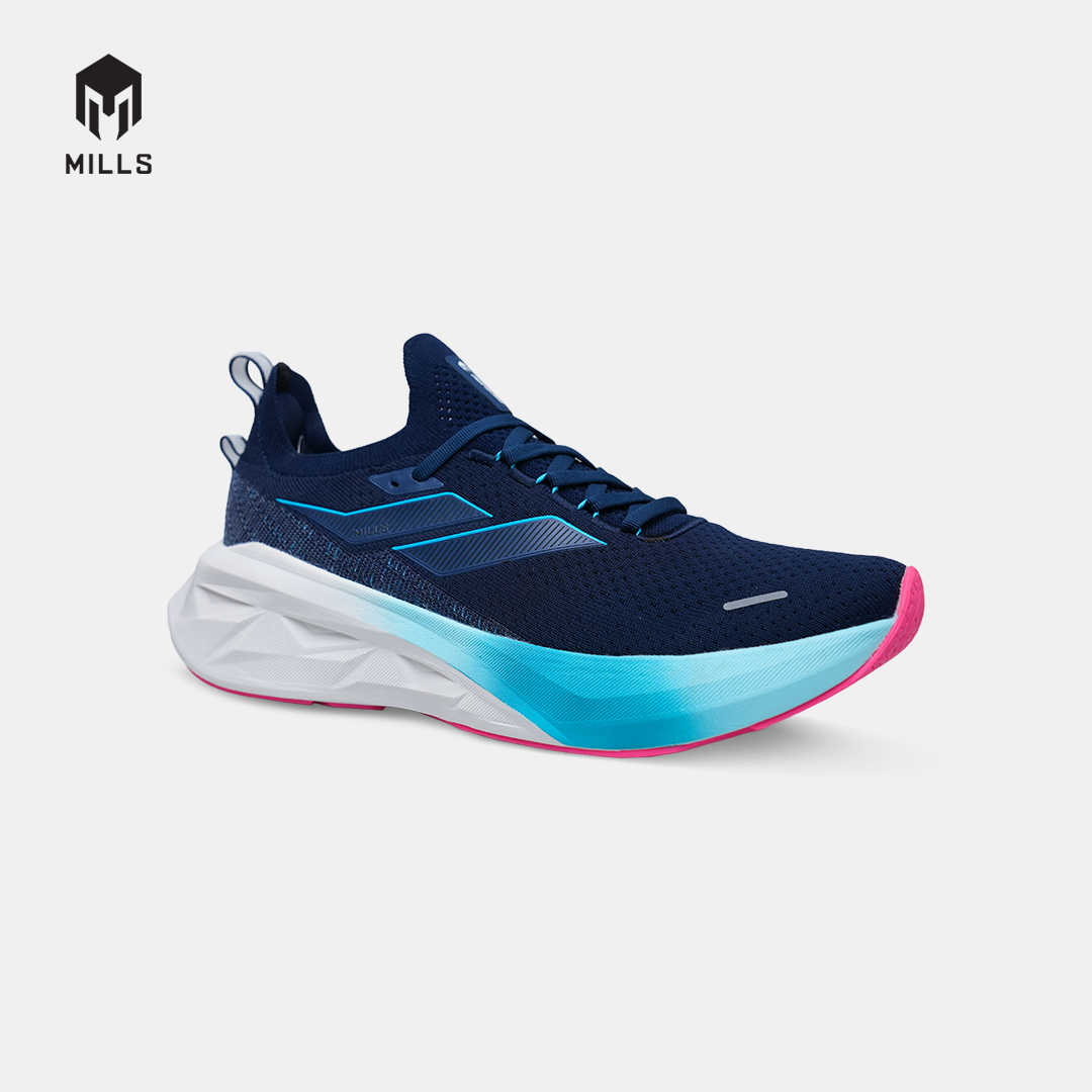MILLS SEPATU LARI RUNNING SHOES ENERSTRIKE FLY M3 NAVY/CYAN.BLUE/HOT.PINK 9108904