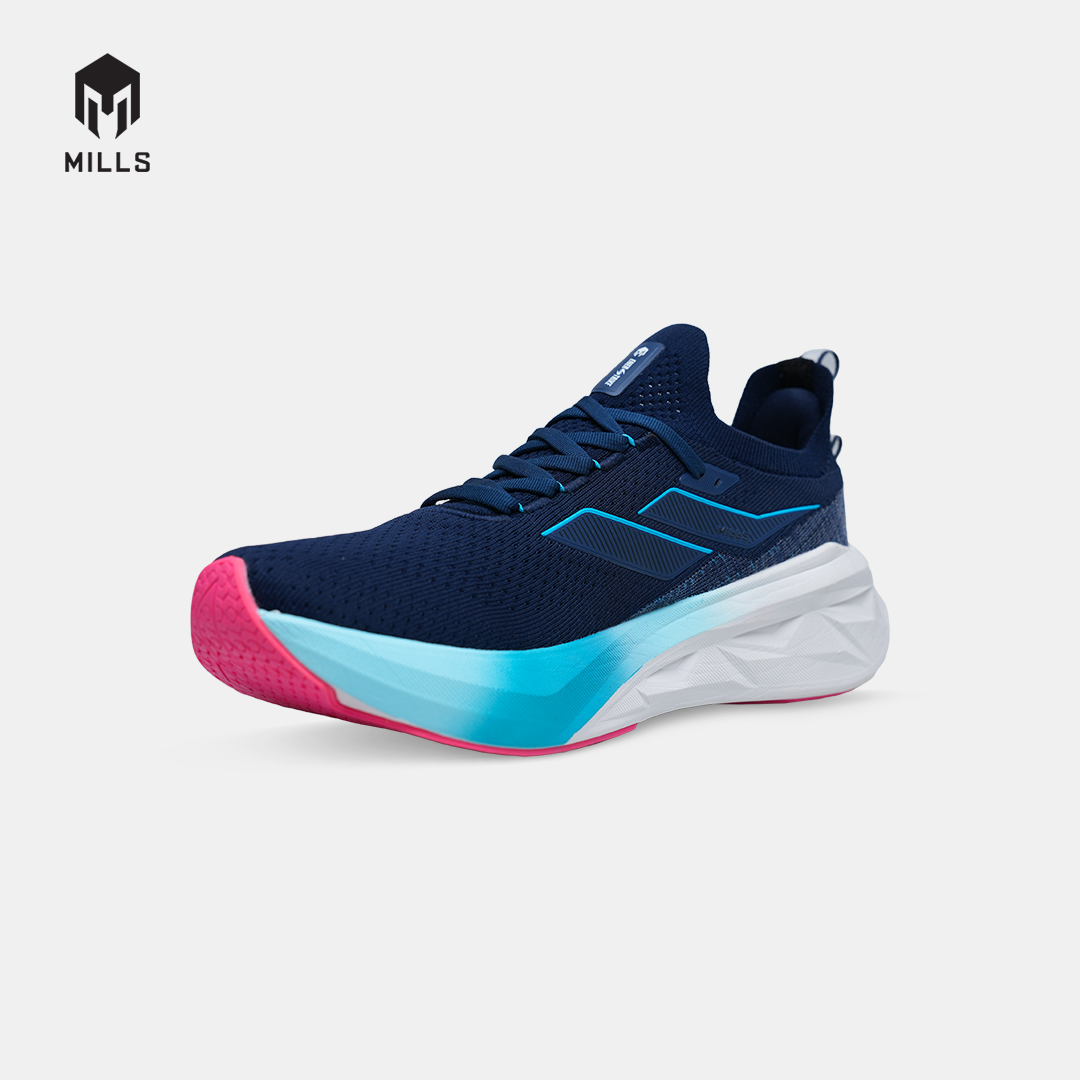 MILLS SEPATU LARI RUNNING SHOES ENERSTRIKE FLY M3 NAVY/CYAN.BLUE/HOT.PINK 9108904
