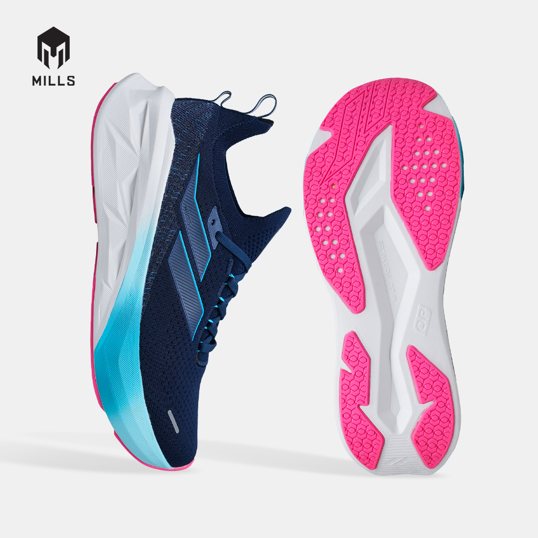 MILLS SEPATU LARI RUNNING SHOES ENERSTRIKE FLY M3 NAVY/CYAN.BLUE/HOT.PINK 9108904