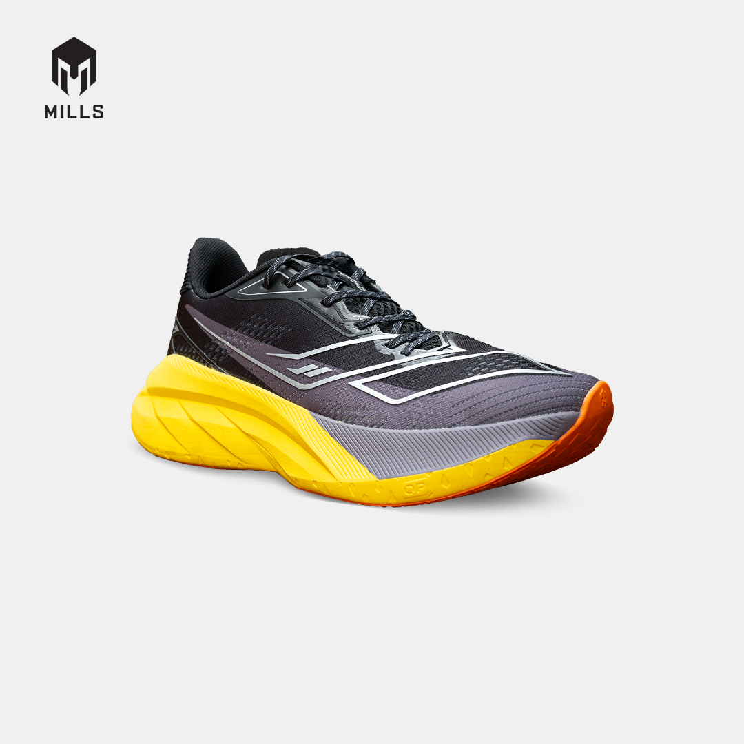MILLS SEPATU LARI RUNNING SHOES ENERSTRIKE HYPER BLACK/SILVER/YELLOW 9105609