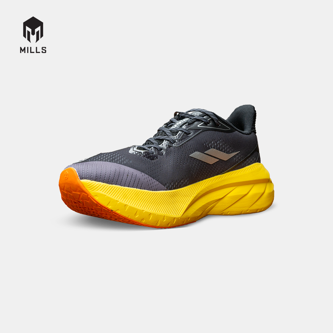 MILLS SEPATU LARI RUNNING SHOES ENERSTRIKE HYPER BLACK/SILVER/YELLOW 9105609