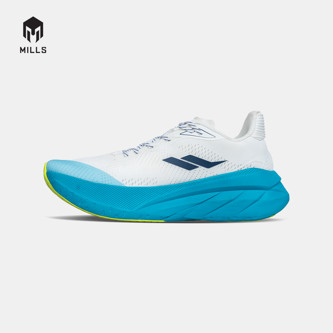 MILLS SEPATU LARI RUNNING SHOES ENERSTRIKE HYPER WHITE/BLUE/NEON 9105607