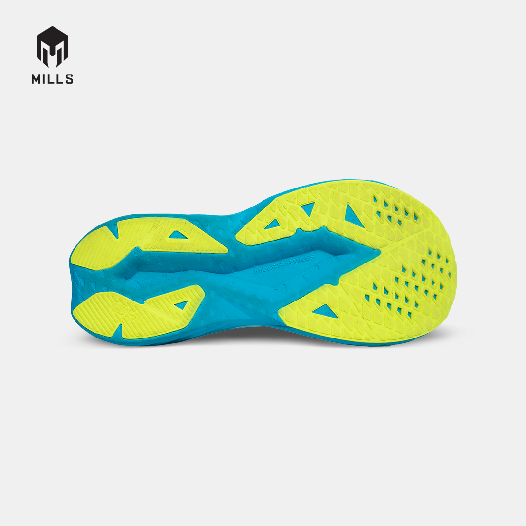 MILLS SEPATU LARI RUNNING SHOES ENERSTRIKE HYPER WHITE/BLUE/NEON 9105607