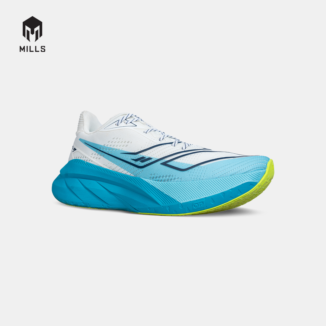MILLS SEPATU LARI RUNNING SHOES ENERSTRIKE HYPER WHITE/BLUE/NEON 9105607
