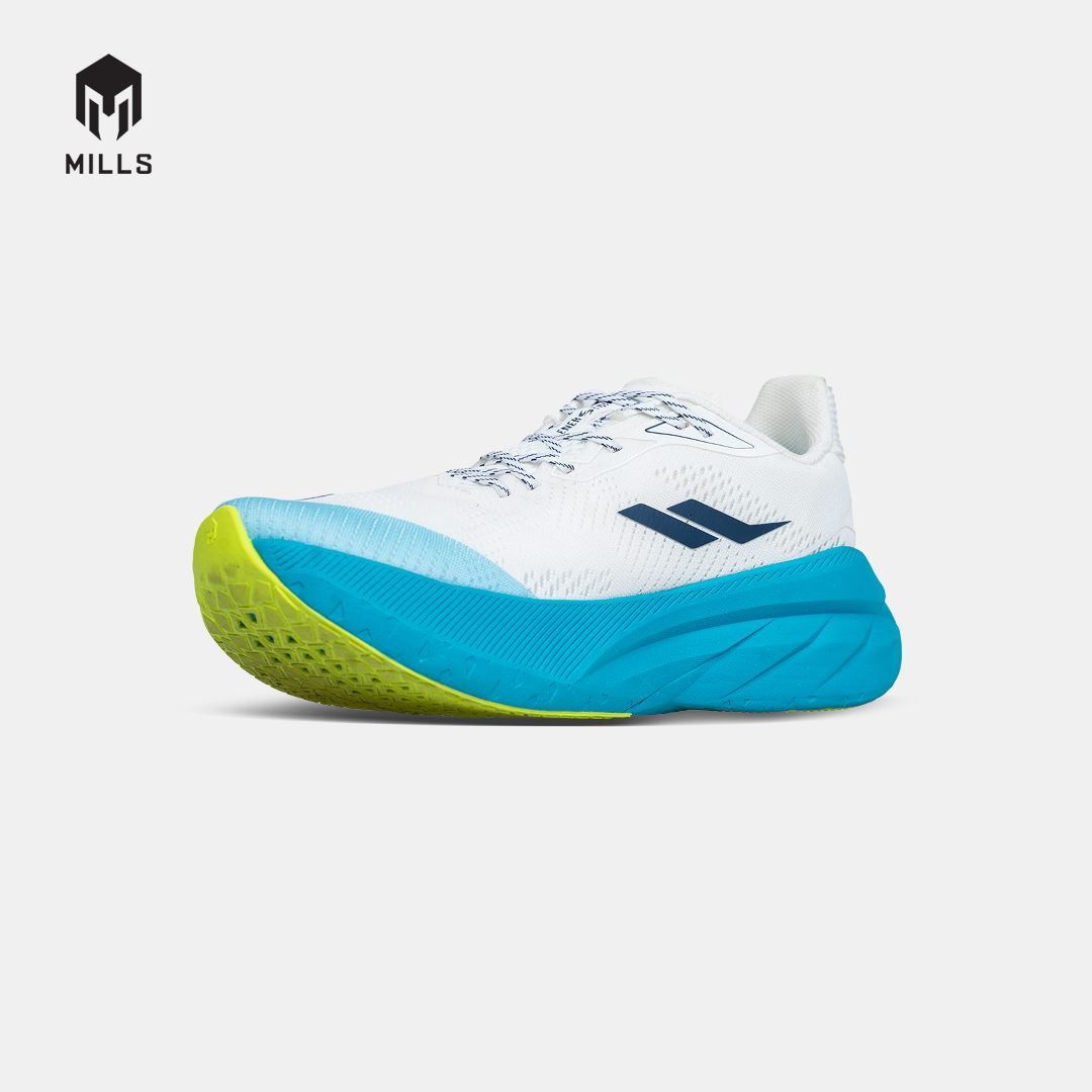 MILLS SEPATU LARI RUNNING SHOES ENERSTRIKE HYPER WHITE/BLUE/NEON 9105607