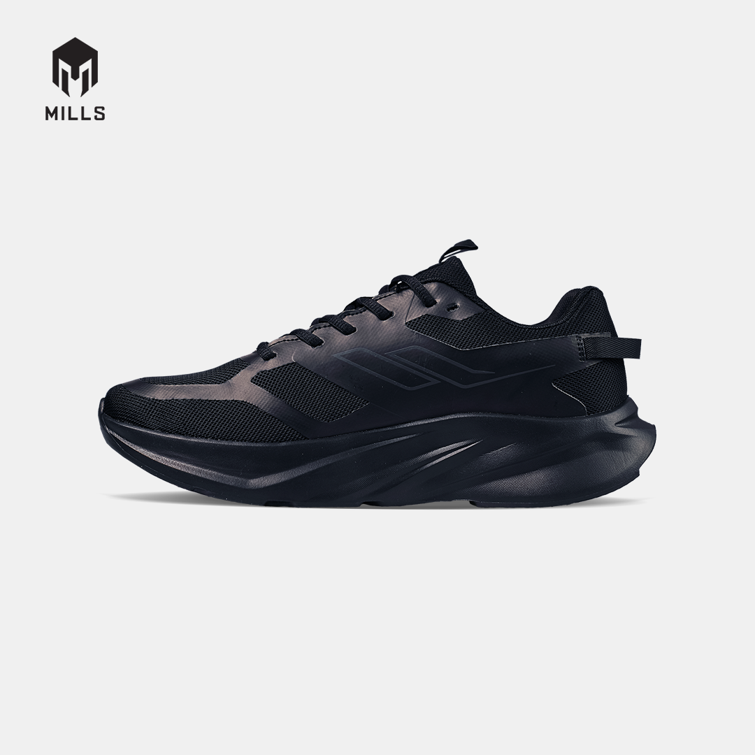 MILLS SEPATU LARI RUNNING SHOES HORIZON ALL BLACK 9109901