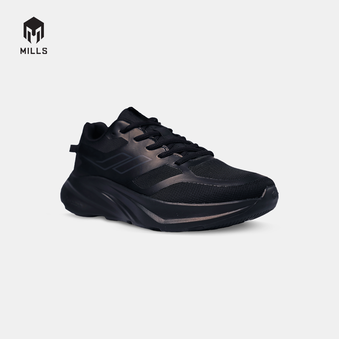 MILLS SEPATU LARI RUNNING SHOES HORIZON ALL BLACK 9109901