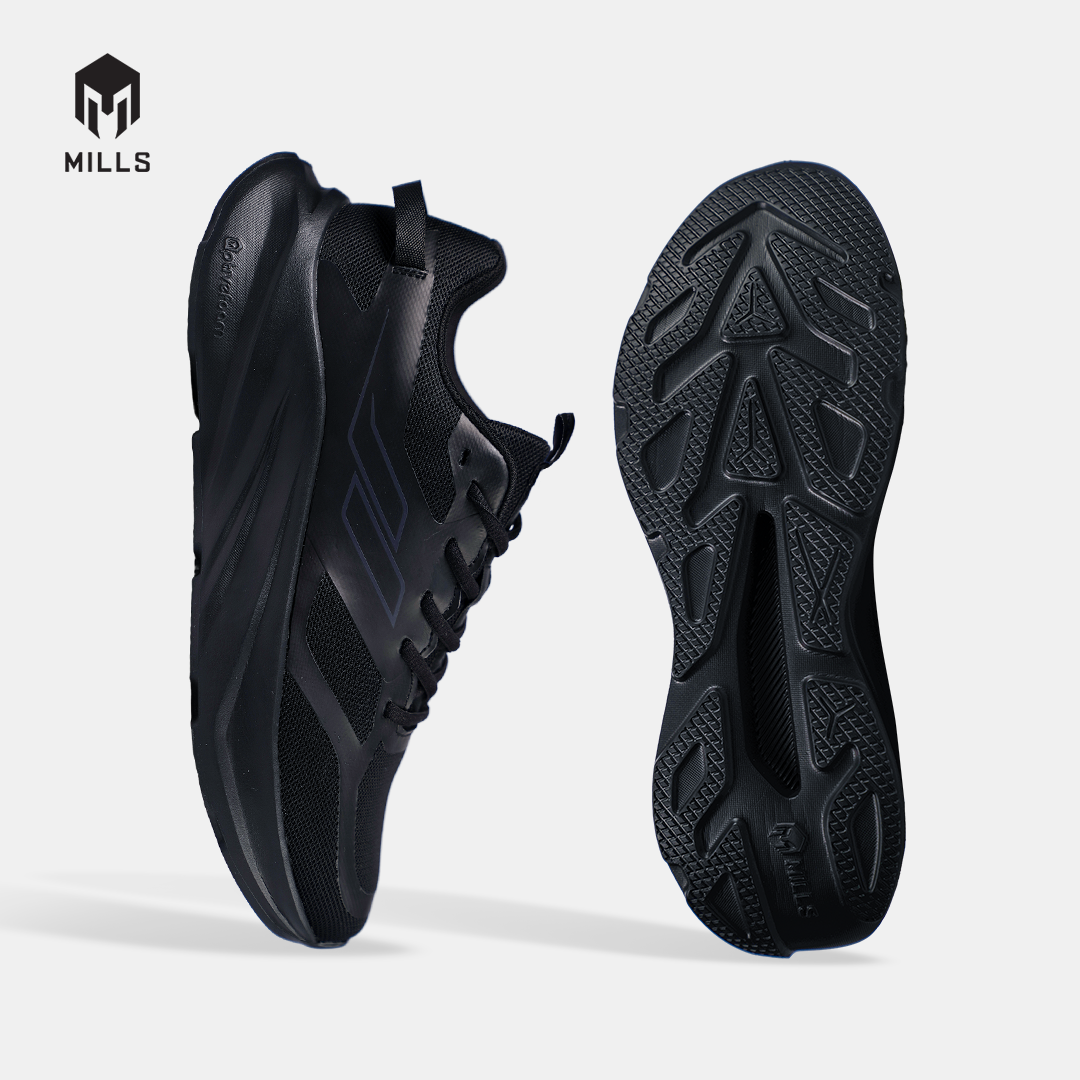 MILLS SEPATU LARI RUNNING SHOES HORIZON ALL BLACK 9109901