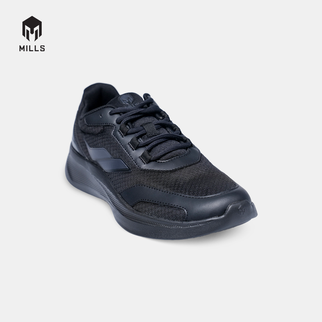 MILLS SEPATU LARI RUNNING SHOES KAISER ALL BLACK 9106402