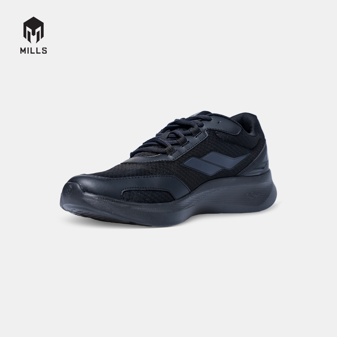 MILLS SEPATU LARI RUNNING SHOES KAISER ALL BLACK 9106402