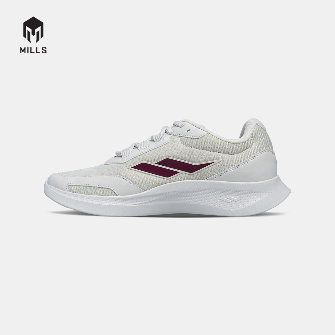 MILLS SEPATU LARI RUNNING SHOES KAISER OFF WHITE/BURGUNDY 9106405