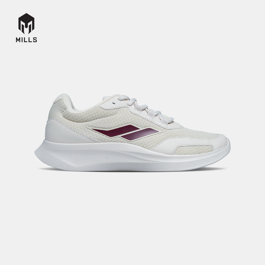 MILLS SEPATU LARI RUNNING SHOES KAISER OFF WHITE/BURGUNDY 9106405