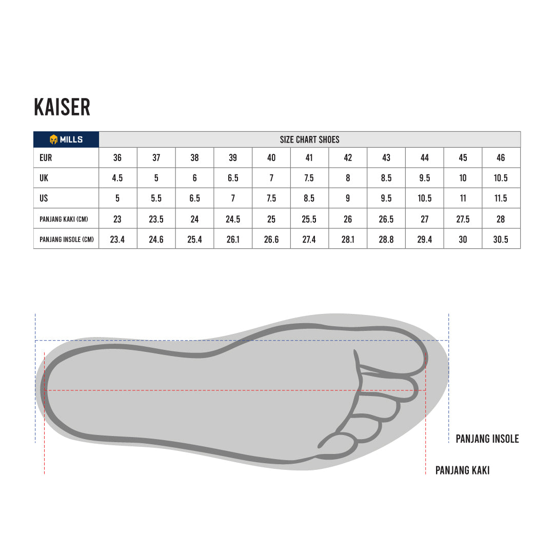 MILLS SEPATU LARI RUNNING SHOES KAISER OFF WHITE/BURGUNDY 9106405