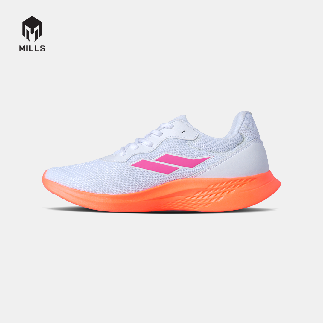 MILLS SEPATU LARI WANITA WOMEN RUNNING SHOES SPECTER FL WHITE/IGNITE.PEACH/POWER.PINK 9101601