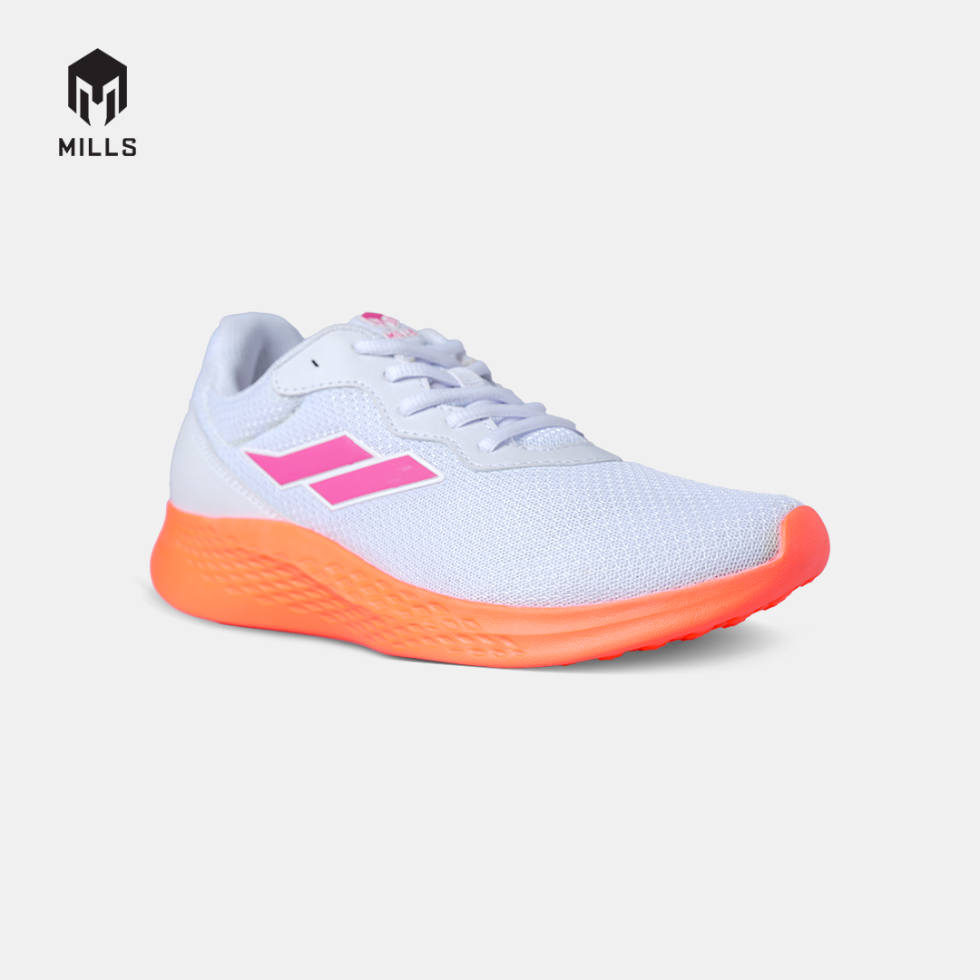 MILLS SEPATU LARI WANITA WOMEN RUNNING SHOES SPECTER FL WHITE/IGNITE.PEACH/POWER.PINK 9101601