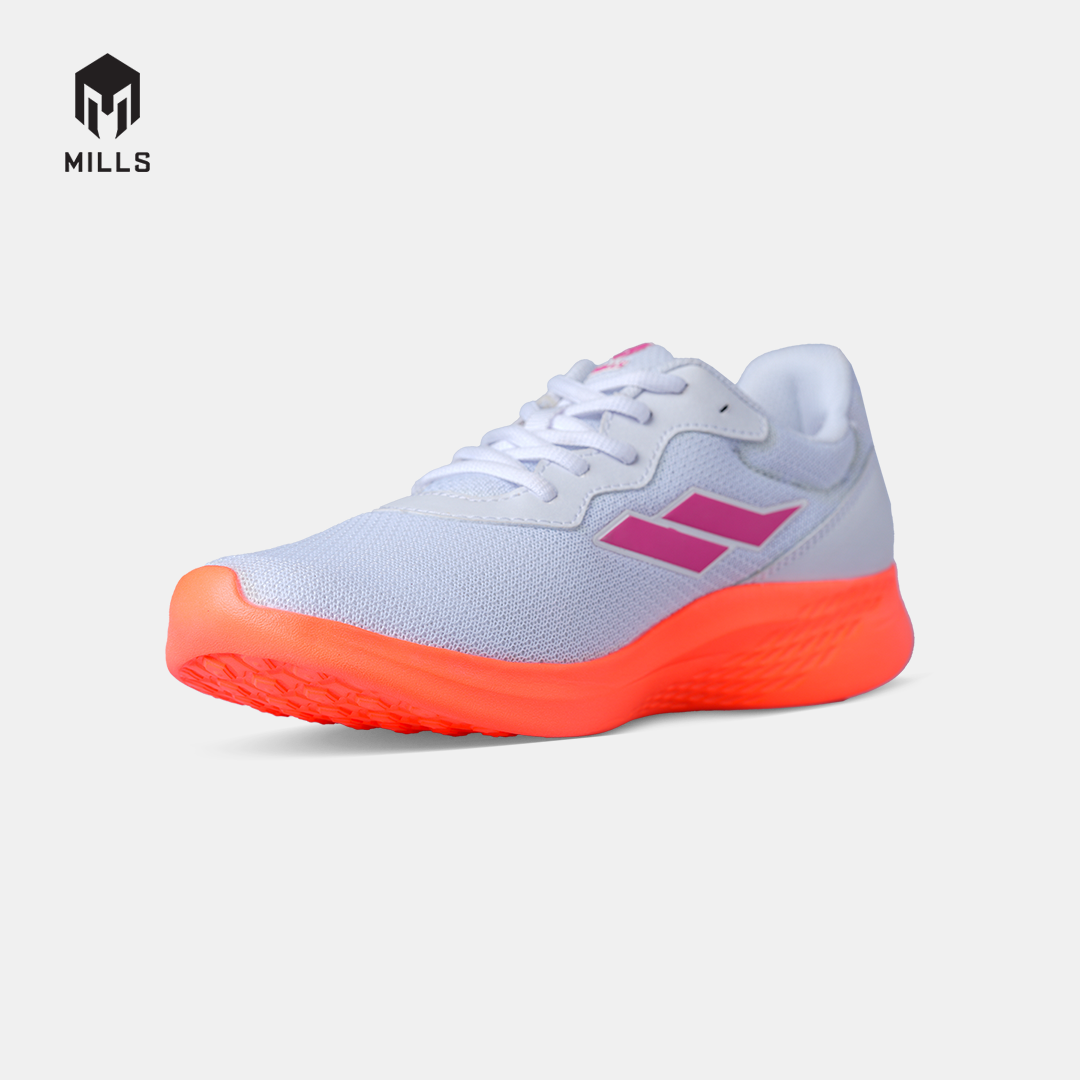 MILLS SEPATU LARI WANITA WOMEN RUNNING SHOES SPECTER FL WHITE/IGNITE.PEACH/POWER.PINK 9101601