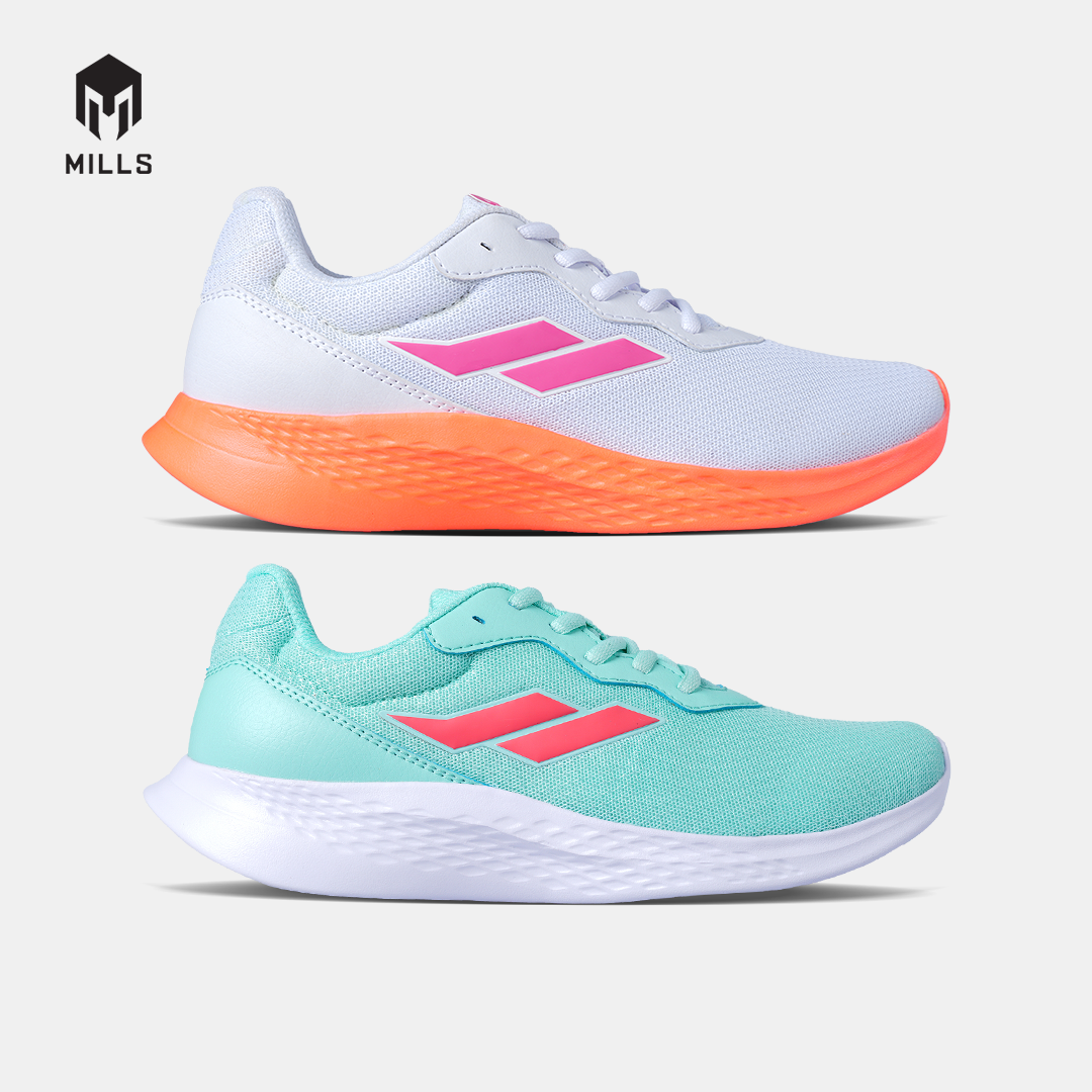 MILLS SEPATU LARI WANITA WOMEN RUNNING SHOES SPECTER FL WHITE/IGNITE.PEACH/POWER.PINK 9101601