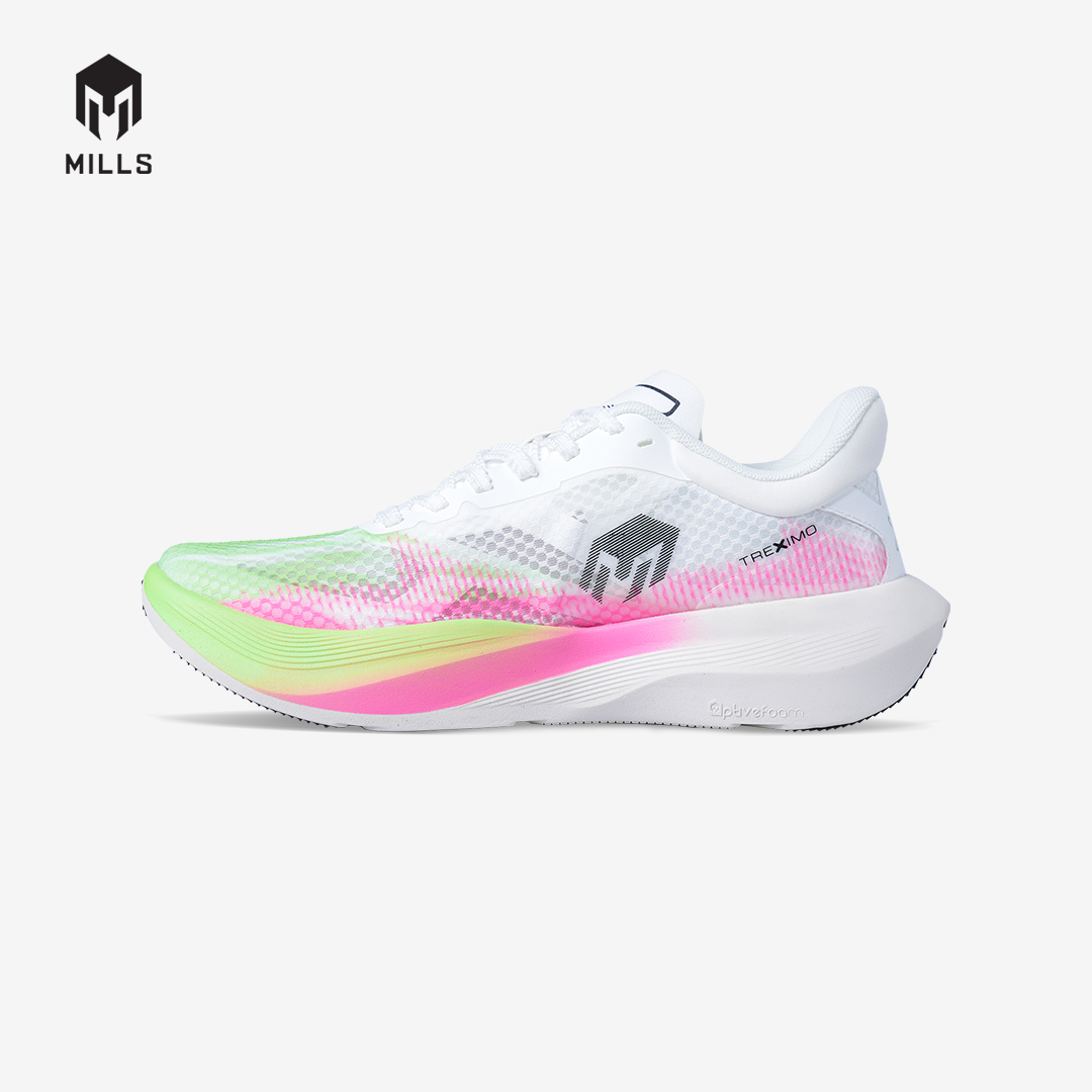 MILLS SEPATU LARI RUNNING SHOES TREXIMO FURY WHITE / HOT PINK / ACID GREEN 9109601