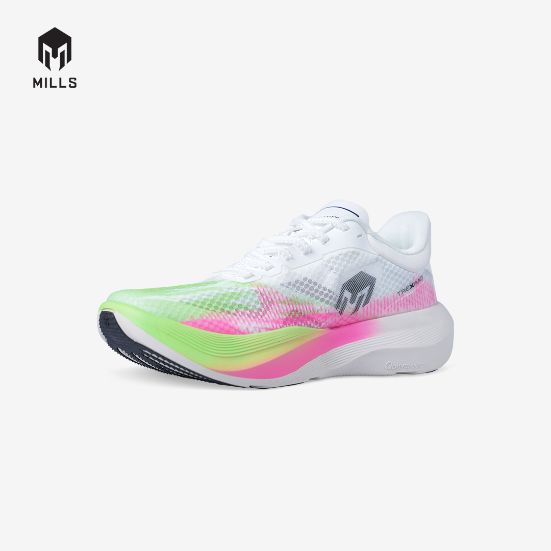 MILLS SEPATU LARI RUNNING SHOES TREXIMO FURY WHITE / HOT PINK / ACID GREEN 9109601