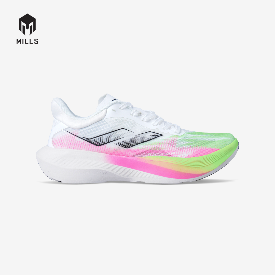 MILLS SEPATU LARI RUNNING SHOES TREXIMO FURY WHITE / HOT PINK / ACID GREEN 9109601