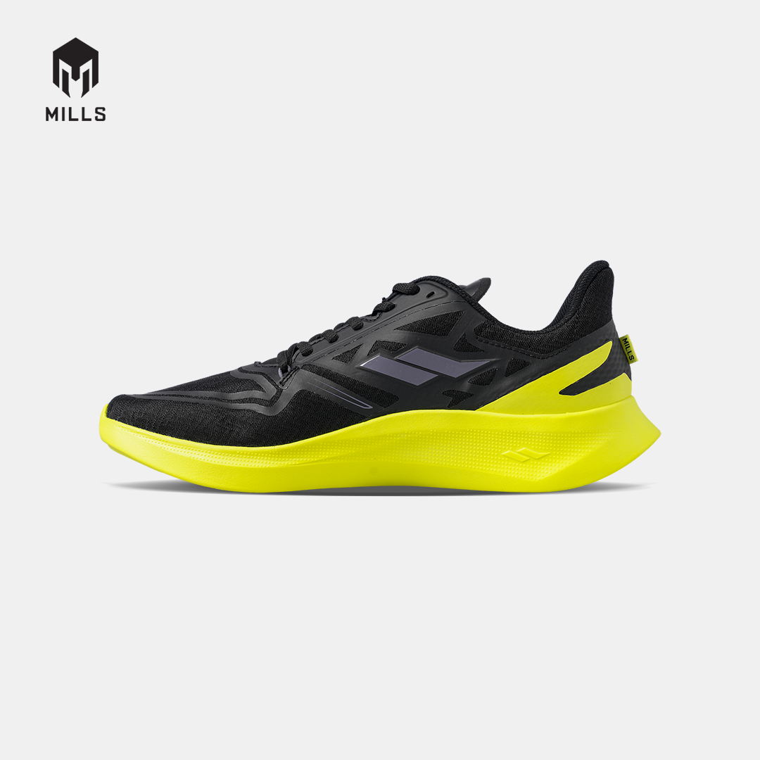 MILLS SEPATU LARI RUNNING SHOES TREXIMO OMEGA M2 BLACK/YELLOW GREEN 9106202