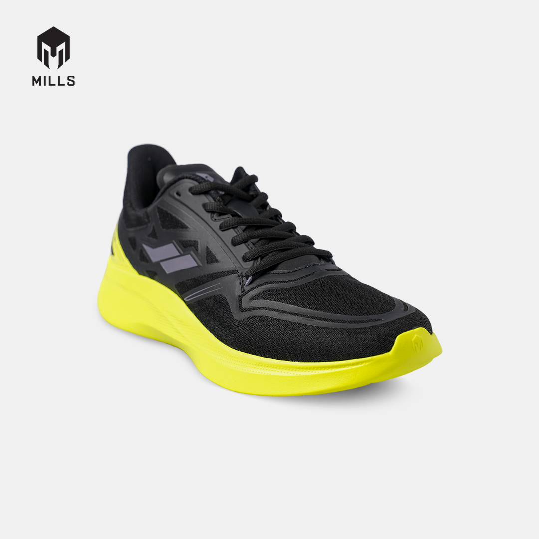 MILLS SEPATU LARI RUNNING SHOES TREXIMO OMEGA M2 BLACK/YELLOW GREEN 9106202